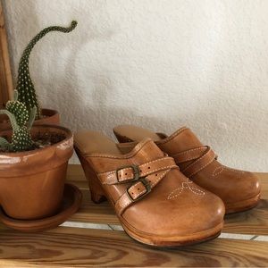 Vintage Qualicraft Clogs, Real Wood and Leather